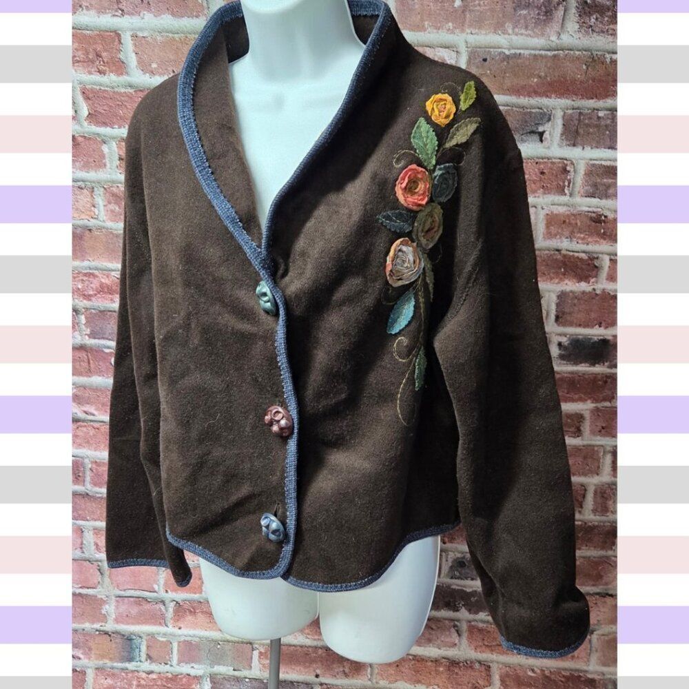 Jennifer Sly Kirk‎ x ARTHCLOTHES Embroidered Wool Jacket Cardigan – Women’s M/L